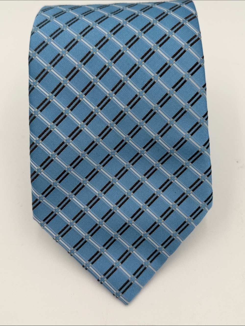 Said Fifth Avenue Light Blue Plaid Men's Tie